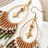 Lange Boho Ohrringe Liora –  Perlenohrringe mit Stern