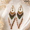 Lange Boho Ohrringe Liora –  Perlenohrringe mit Stern