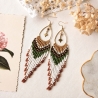 Lange Boho Ohrringe Liora –  Perlenohrringe mit Stern