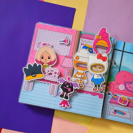 Toca Boca Life, Hello Kitty, Spielbuch, Handmade, Busybook, Spiel
