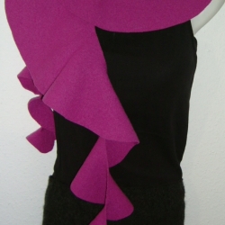 Kragenschal handgefertigt Walkloden 100% Wolle pink