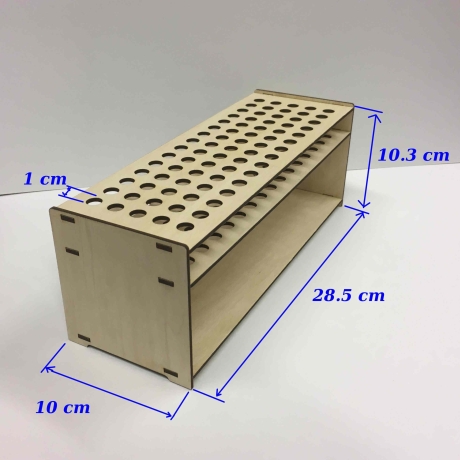 Pinselhalter für 75 Pinsel.