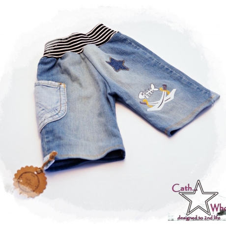 Upcycling Jeans-Shorts Pirat Gr. 98/104