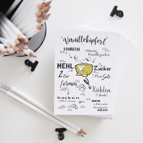 50 Postkarten mit Vanillekipferl Rezept