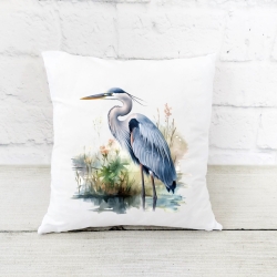 Kissen mit Reiher im Aquarell-Stil