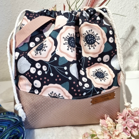 Projektbeutel/Projekttasche Blumen