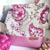 Projektbeutel/Projekttasche magenta Blumen