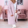 Oversize Strickmantel lang Strickjacke Cardigan Puderfarbe M-2XL