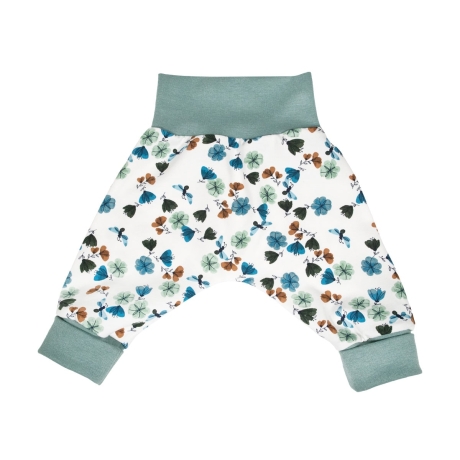 3-tlg Baby Pumphosen-Set Erstlingsoutfit Blumen & Schmetterlinge
