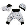 3-tlg Baby Pumphosen-Set Erstlingsoutfit Polarfreunde Tiere 