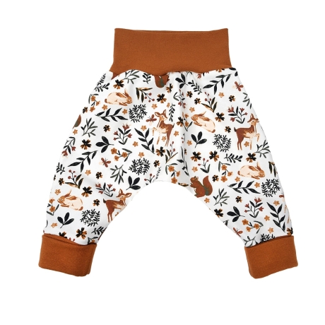 3-tlg Baby Pumphosen-Set Erstlingsoutfit Waldtiere Boho Hase Reh