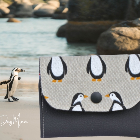 Geldbörse/Geldbeutel/Portemonnaie/ klein /mini /Pinguin/beige