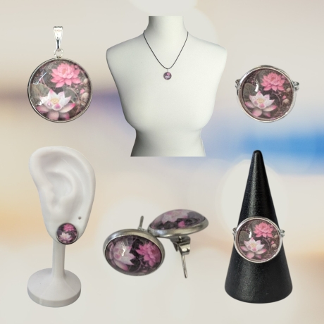 Schmuckset mit Motivstein