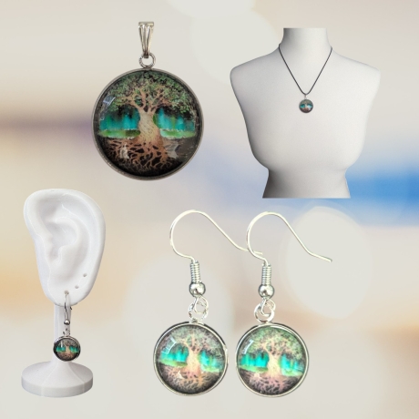 Schmuckset mit Motivstein