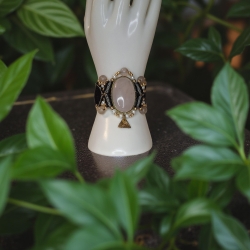 Makramee Armband mit Rosenquarz