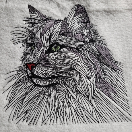 Katze Langhaar - 13.42 x 13.80 cm