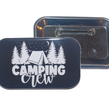 Button Rechteckig groß Camping Crew Wohnmobil Camper 