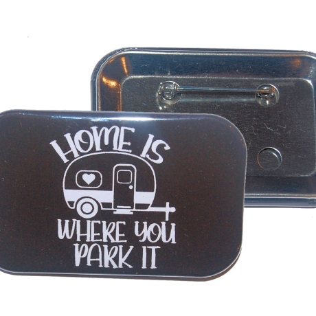 Button Rechteckig groß Camping Wohnmobil Camper 