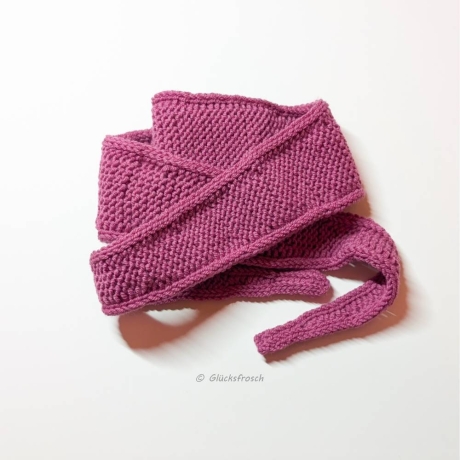 Schal, rosa, modern, schlank, kurz, handgestrickt