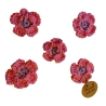 5 Pink Flieder Häkelblumen DIY Bastelzubehör Aufnäher