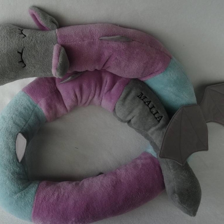 Bettschlange Drache, Puckschnecke, Bettrolle, Wickeltischrolle