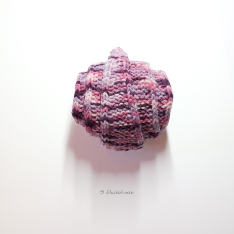Schal, rosa meliert, modern, schlank, kurz, handgestrickt