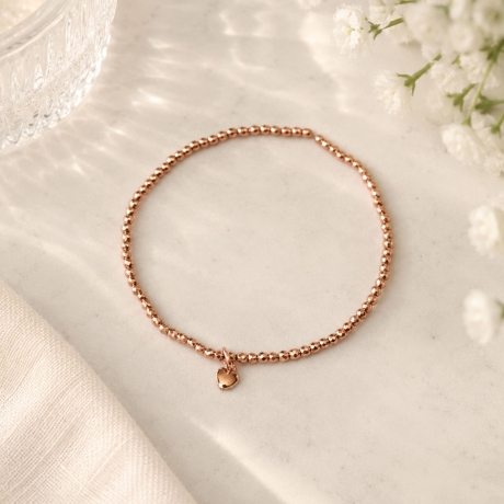 Armband mit Herz aus Hämatit in Roségold – Persönliches Geschenk