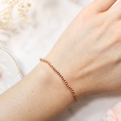 Hämatit Armband Perlen roségold schlicht & elastisch