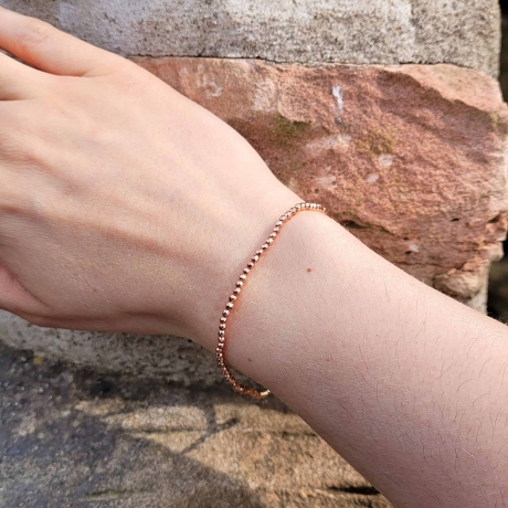 Hämatit Armband Perlen roségold schlicht & elastisch