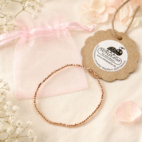Hämatit Armband Perlen roségold schlicht & elastisch