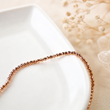 Hämatit Armband Perlen roségold schlicht & elastisch