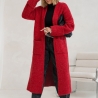Oversized Strickmantel lang Strickjacke Cardigan Weste Rot S - XL