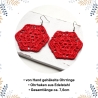 Rote gehäkelte Ohrringe Hippie Chic | Boho Ohrhänger
