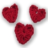 3 Rote Mini Herzen 100 % Baumwolle
