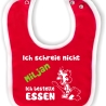 Baby Lätzchen farbiger Saum ICH SCHREIE NICHT bedruckt mit Namen