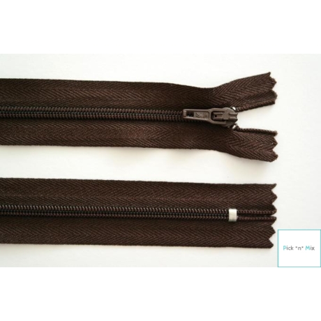 3x Reißverschluss 20 cm nicht teilbar Dunkelbraun