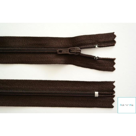 3x Reißverschluss 20 cm nicht teilbar Dunkelbraun