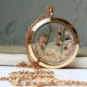 Kette Medaillon Blüte rosa rosegold Edelstahl Natur Garten Blume