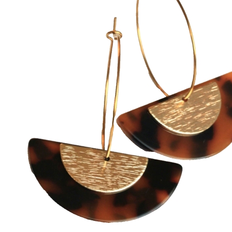 Ohrringe Leoprint gold Creolen mit Leopard Leo Muster 