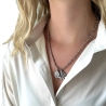 Kette Herz Madonna Edelstahl wasserfest Statement Perlenkette