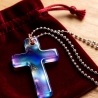 Glow Kreuz Amulett – Blau leuchtender Anhänger| Lumina Collection