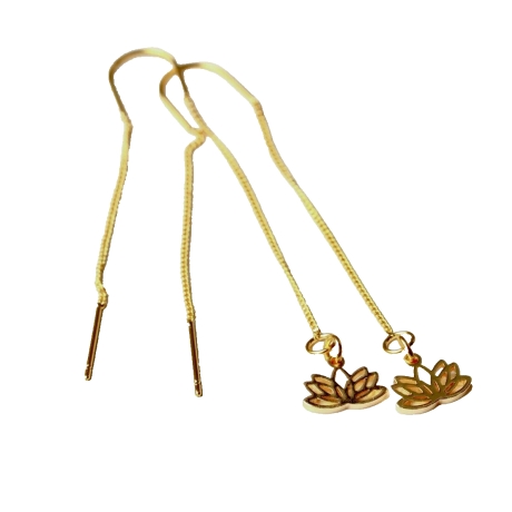 Lotusblüte Ohrringe Durchziehohrringe vergoldet Yoga Schmuck 