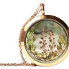 Kette Blüten Moos rosegold Medaillon Edelstahl Terrarium Geschenk