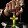 Thermochrom Kreuz-Amulett Cyan Greenyellow TemperaturFarbwechsel 
