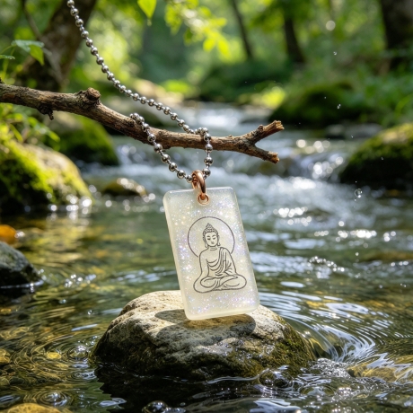Buddha Amulett m. Schimmer handgefertigt Harz | Lumina Collection