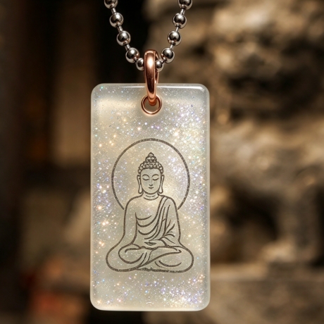 Buddha Amulett m. Schimmer handgefertigt Harz | Lumina Collection