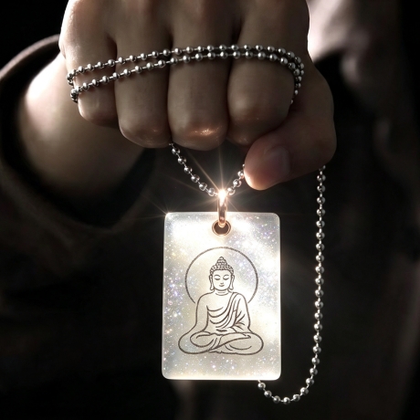 Buddha Amulett m. Schimmer handgefertigt Harz | Lumina Collection