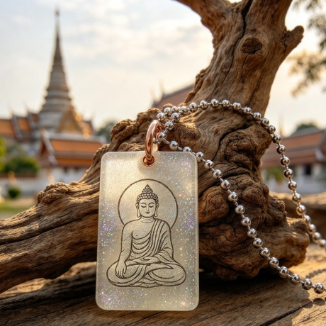 Buddha Amulett m. Schimmer handgefertigt Harz | Lumina Collection