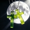 Thermochrom Kreuz-Amulett Green-Limette TemperaturFarbwechsel 