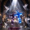 Thermochrom Kreuz-Amulett Violett-Blau TemperaturFarbwechsel 
